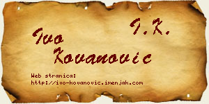 Ivo Kovanović vizit kartica
